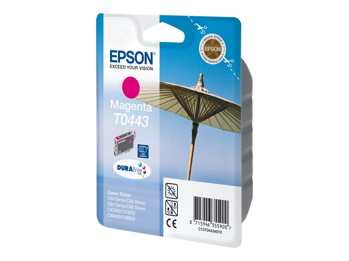 Epson Parasol Singlepack Magenta T0443 DURABrite Ink High Capacity