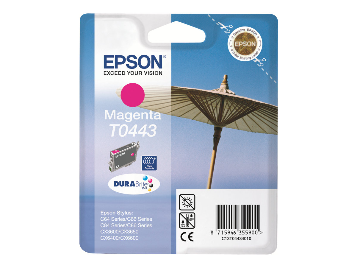 Epson Parasol Singlepack Magenta T0443 DURABrite Ink High Capacity