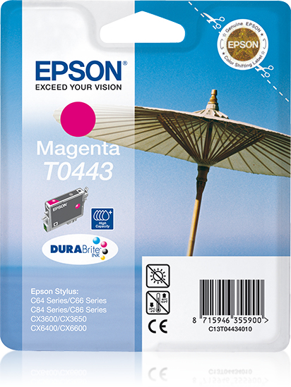 Epson Parasol Singlepack Magenta T0443 DURABrite Ink High Capacity