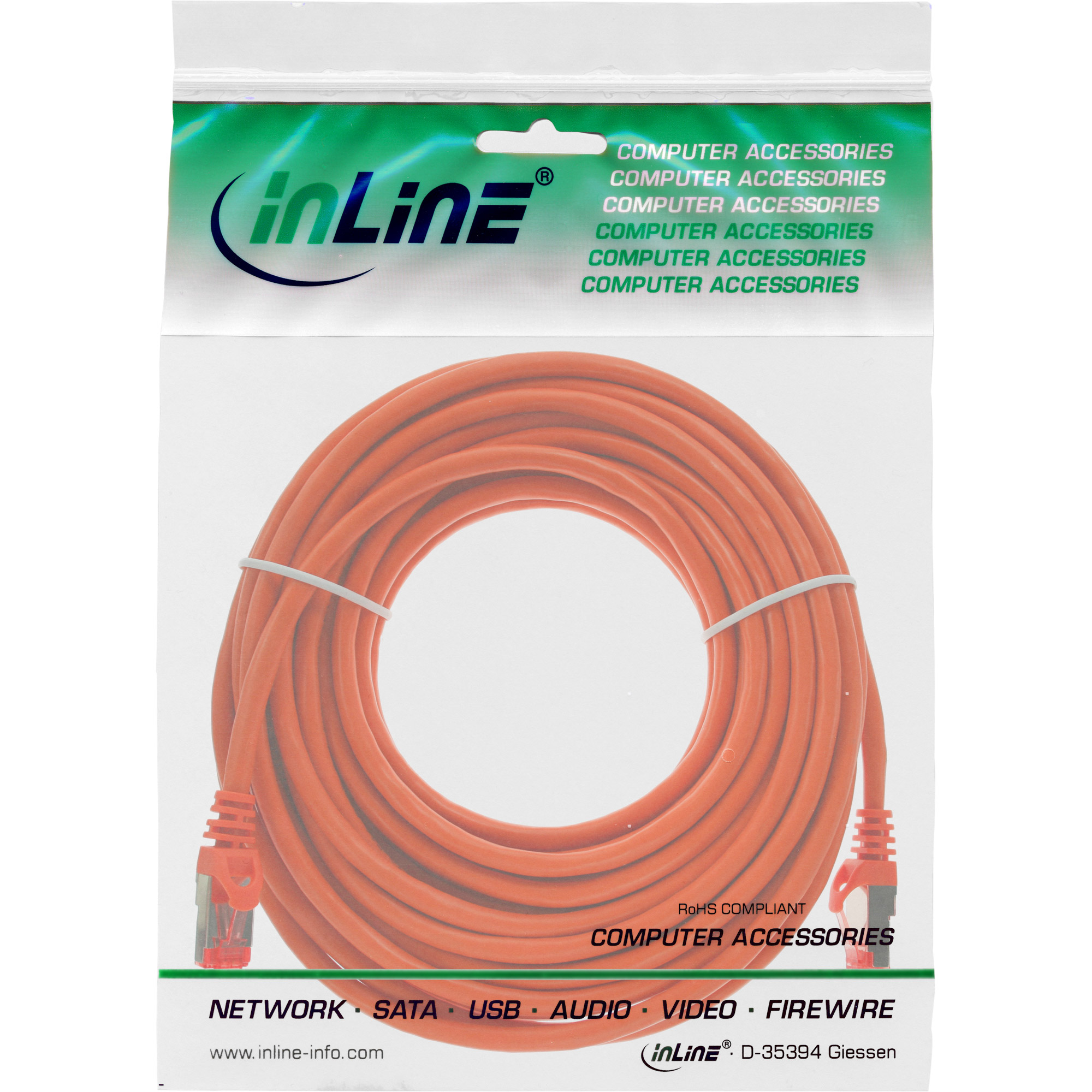 InLine 7.5m S-STP/PiMF Cat. 6 cable de red Naranja 7,5 m Cat6 S/FTP (S-STP)