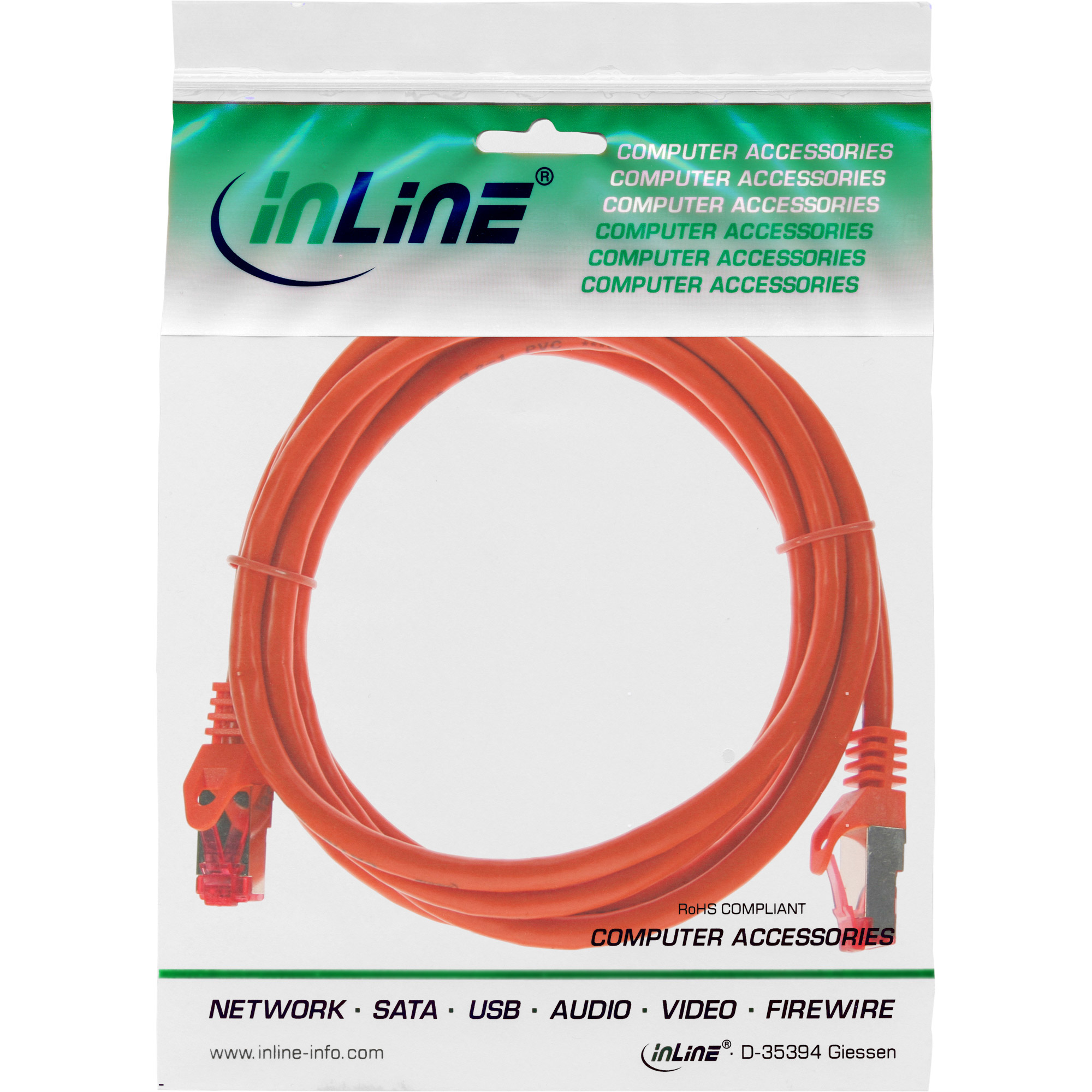 InLine 7.5m S-STP/PiMF Cat. 6 cable de red Naranja 7,5 m Cat6 S/FTP (S-STP)