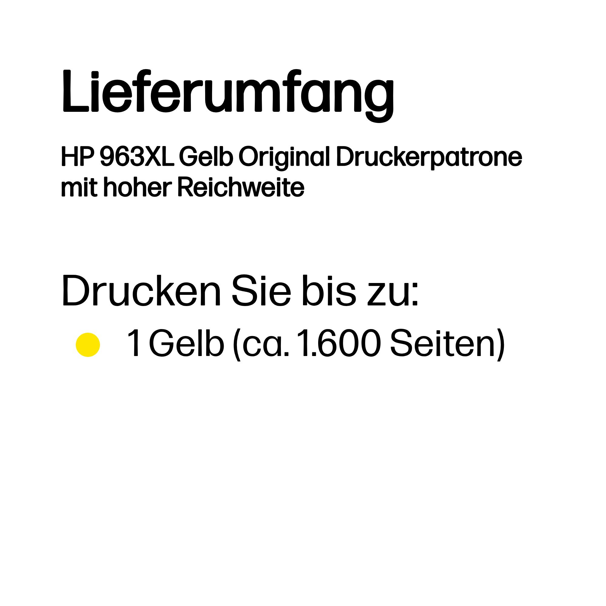 HP 963XL - 20.5 ml - Hohe Ergiebigkeit - Gelb