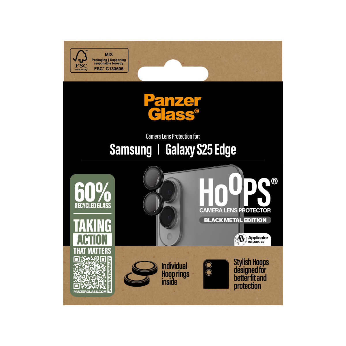 PanzerGlass HooEdge Schwarz Kameraschutz Samsung Galaxy Edge