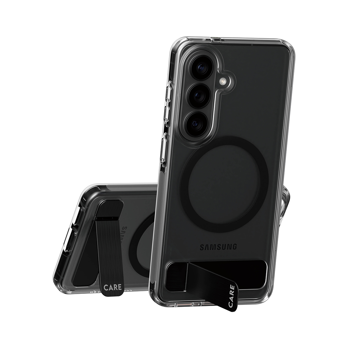 PanzerGlass CARE by � Urban Explorer Case Transparent w. Black Kickstand & Qi Samsung Galaxy S26 funda para tel�fono m�vil Transparente