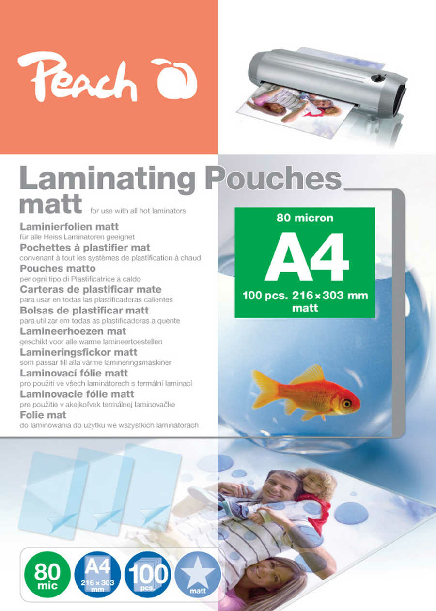Peach S-PP580-22 pellicola per plastificatrice 100 pz
