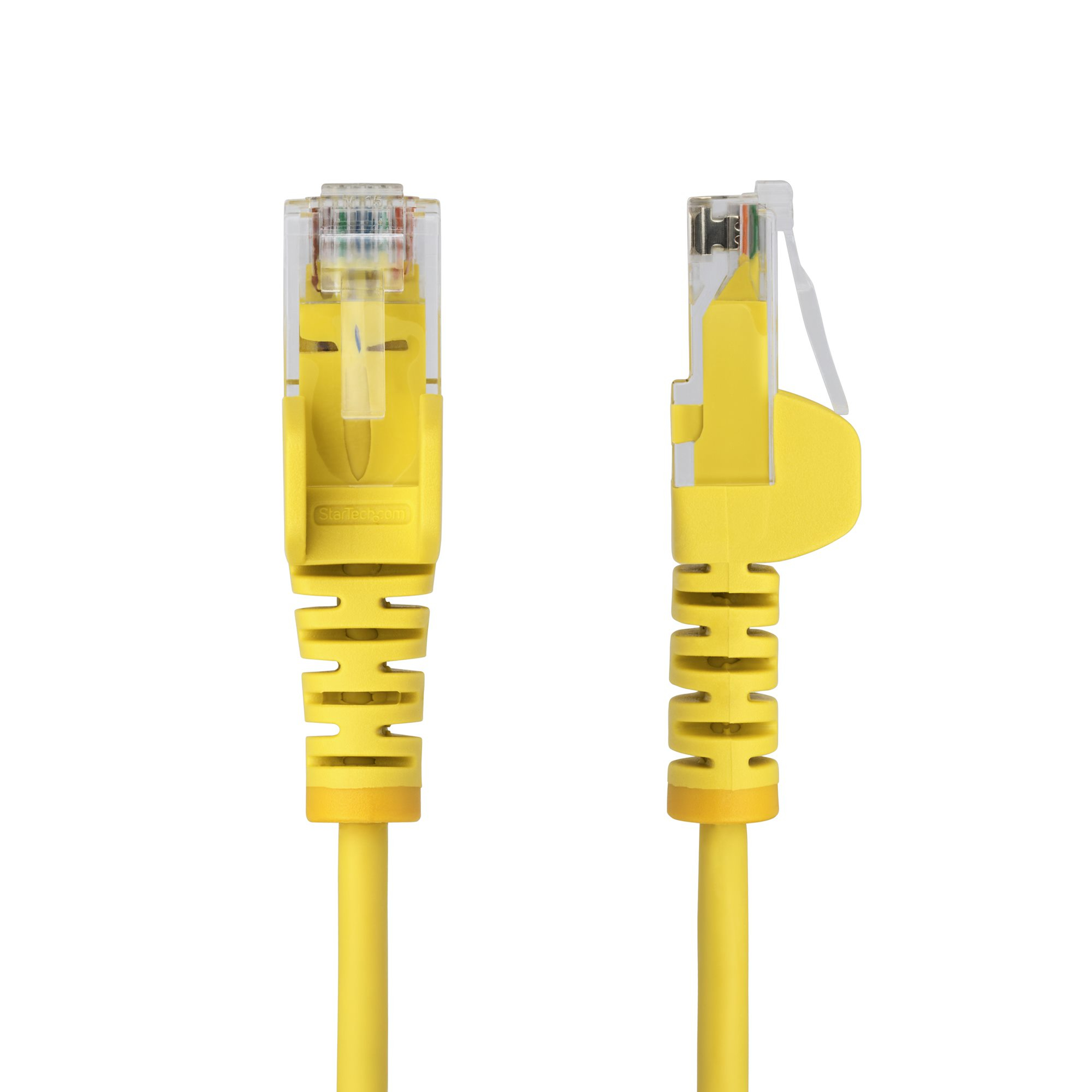 StarTech.com C�ble Ethernet CAT6 Jaune Fin de 2,5m, Sans Accroc, 100W PoE, UTP, LSZH, Fil de Cuivre Pur 28AWG, Cordon Patch R�seau RJ45 avec Serre-C�ble, Contr�l� Fluke