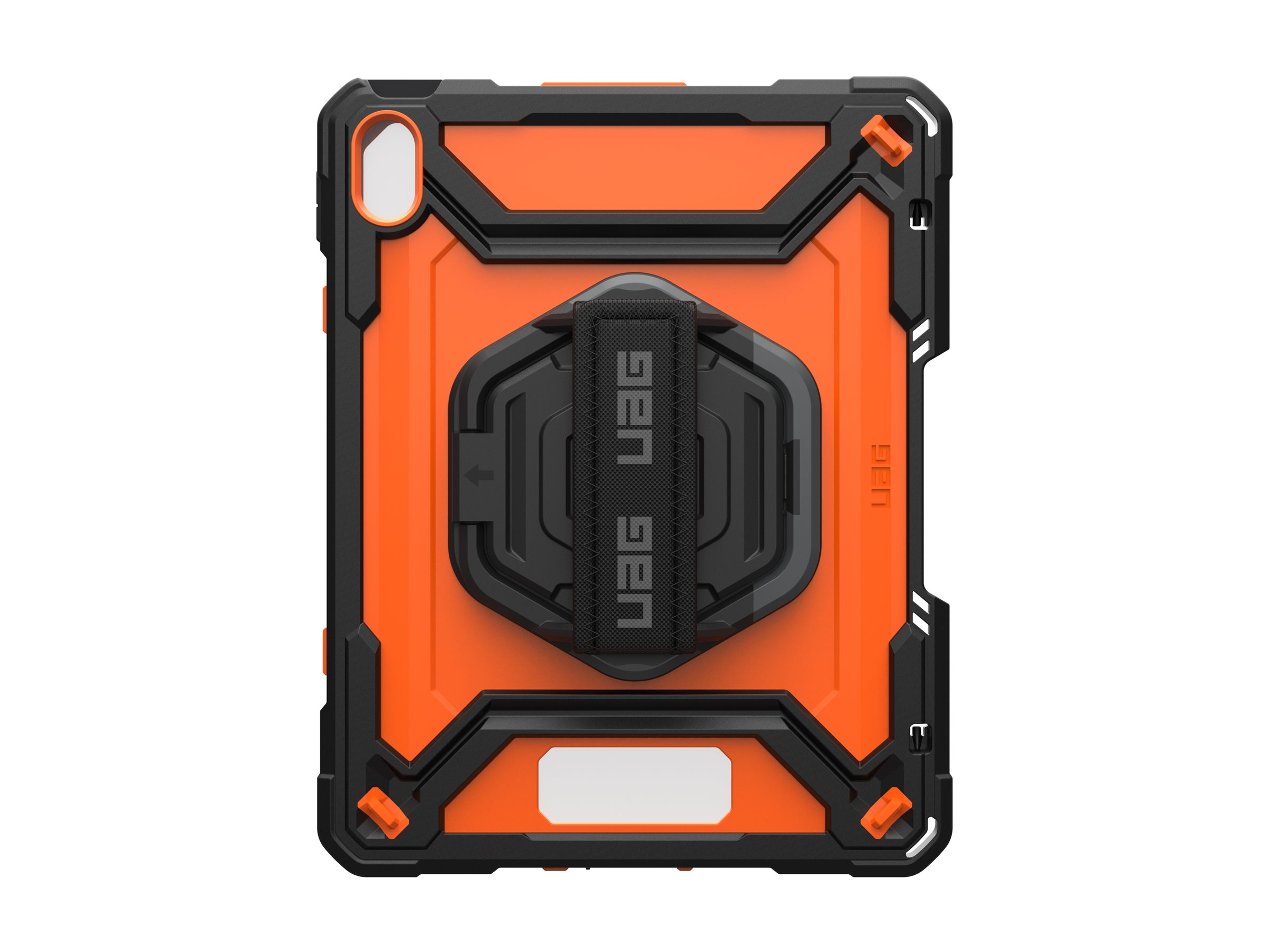 Urban Armor Gear UAG Plasma Series - Hintere Abdeckung fr Tablet - widerstandsfhig - mit Stnder & Handschlaufe - Orange/Schwarz - fr Apple 10.9-inch iPad (10. Generation)
