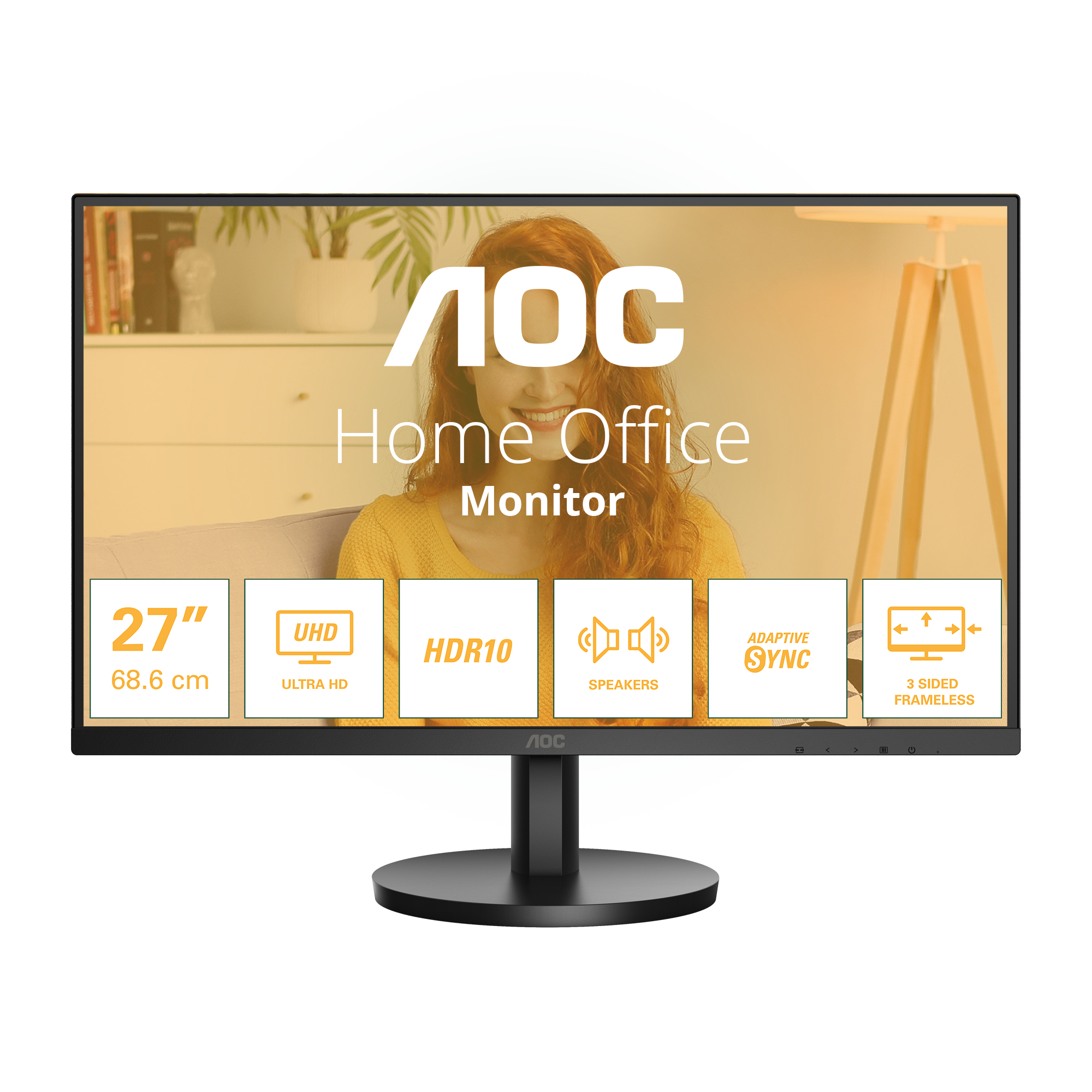AOC B3 U27B3A computer monitor 68.6 cm (27) 3840 x 2160 pixels 4K Ultra HD LCD Black