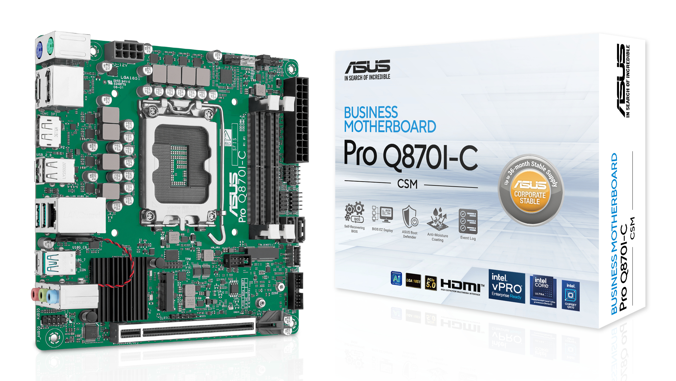 ASUS PRO Q870I-C-CSM Intel Q870 LGA 1851 (Socket V1) mini ITX