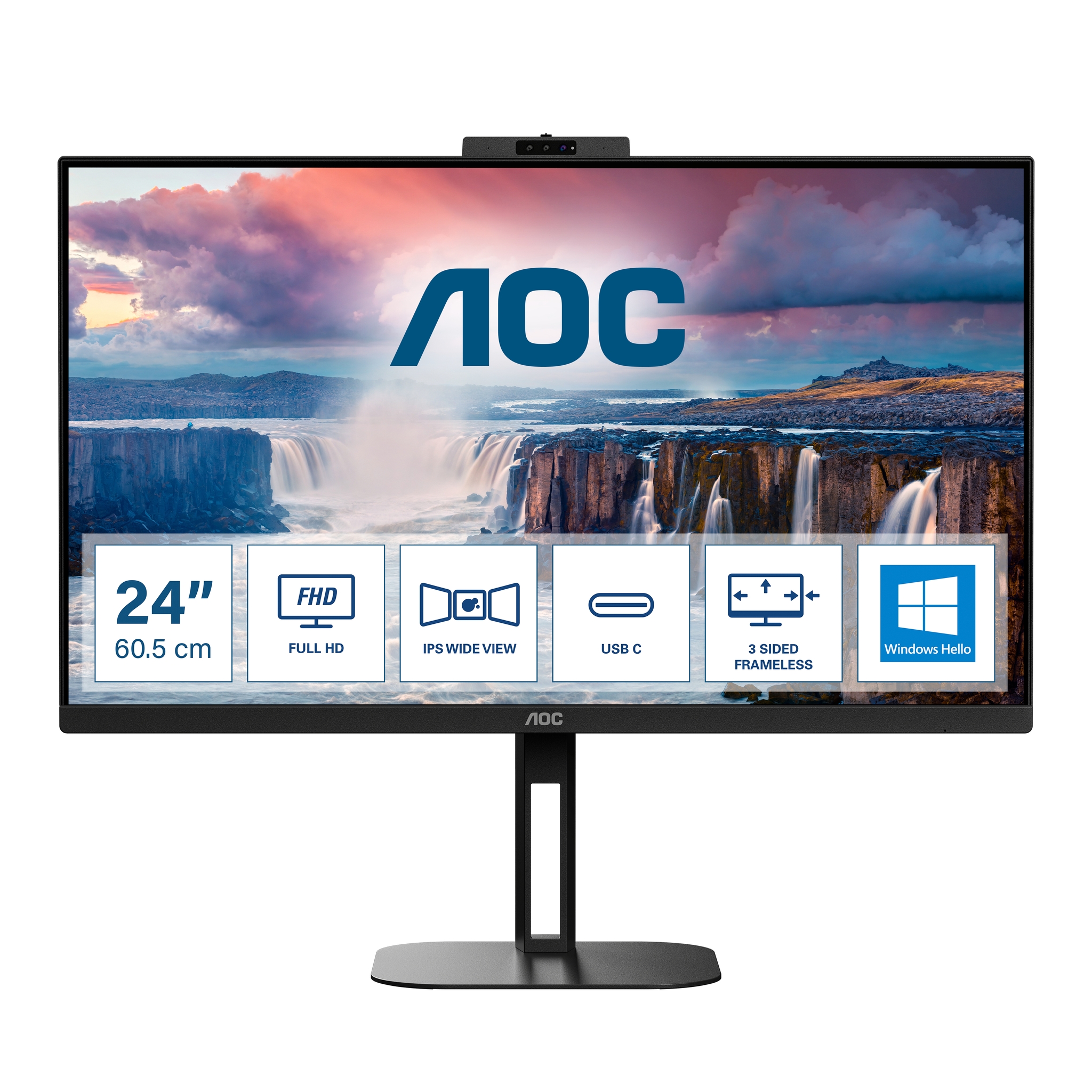 AOC V5 24V5CW 60.5 cm (23.8) 1920 x 1080 pixels Full HD LED Black