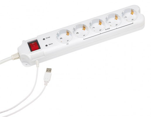 Gembird PCW-MS2G protezione da sovraccarico Bianco 5 presa(e) AC 250 V 1,8 m