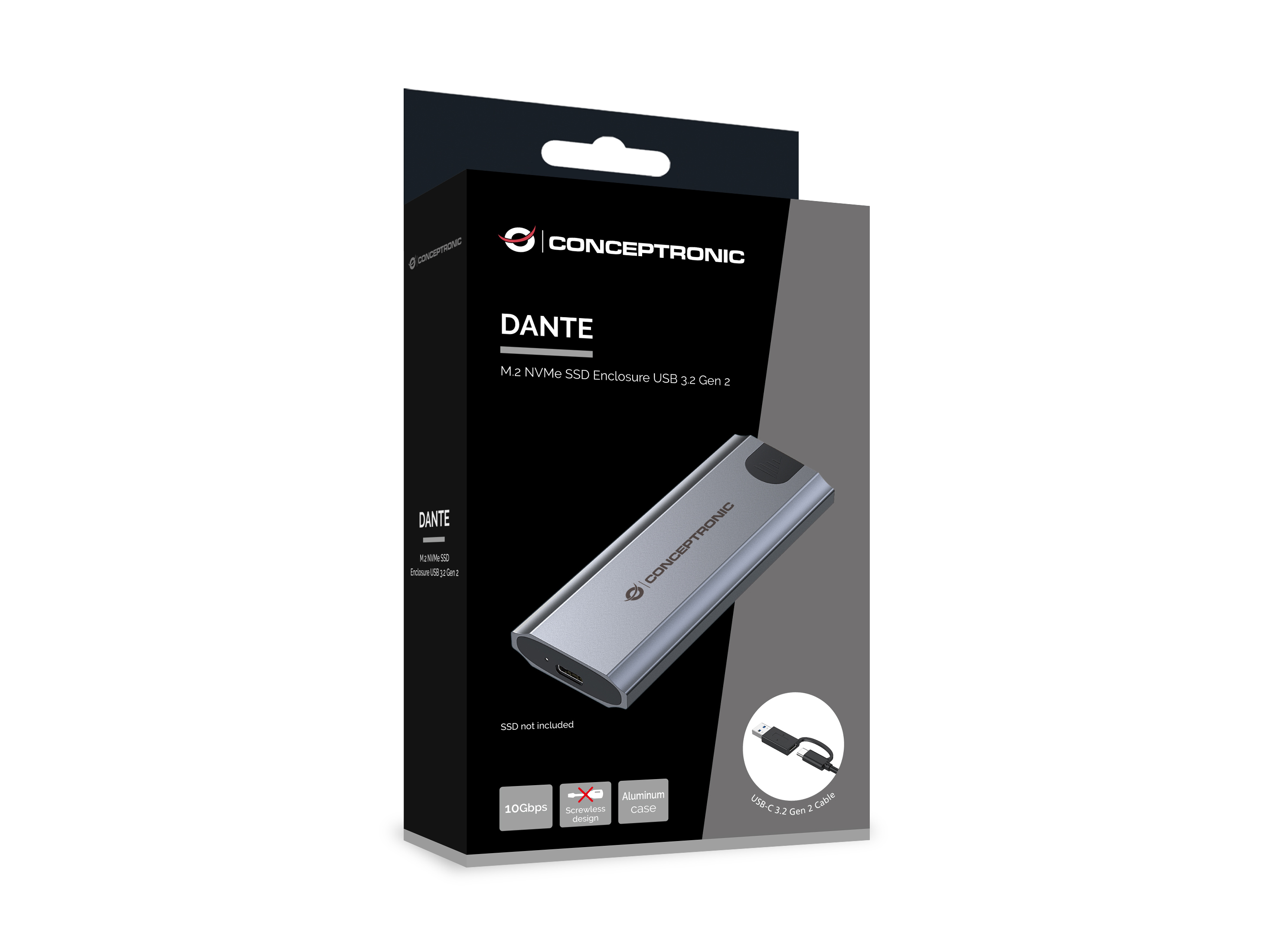 Conceptronic DANTE05G contenitore di unit� di archiviazione Box esterno SSD Grigio M.2