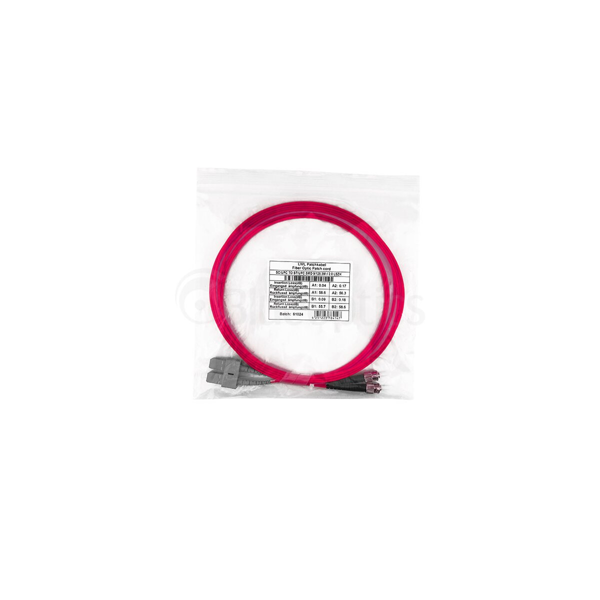 BlueOptics Duplex LWL Patchkabel SC-ST Multimode OM4 5 Meter