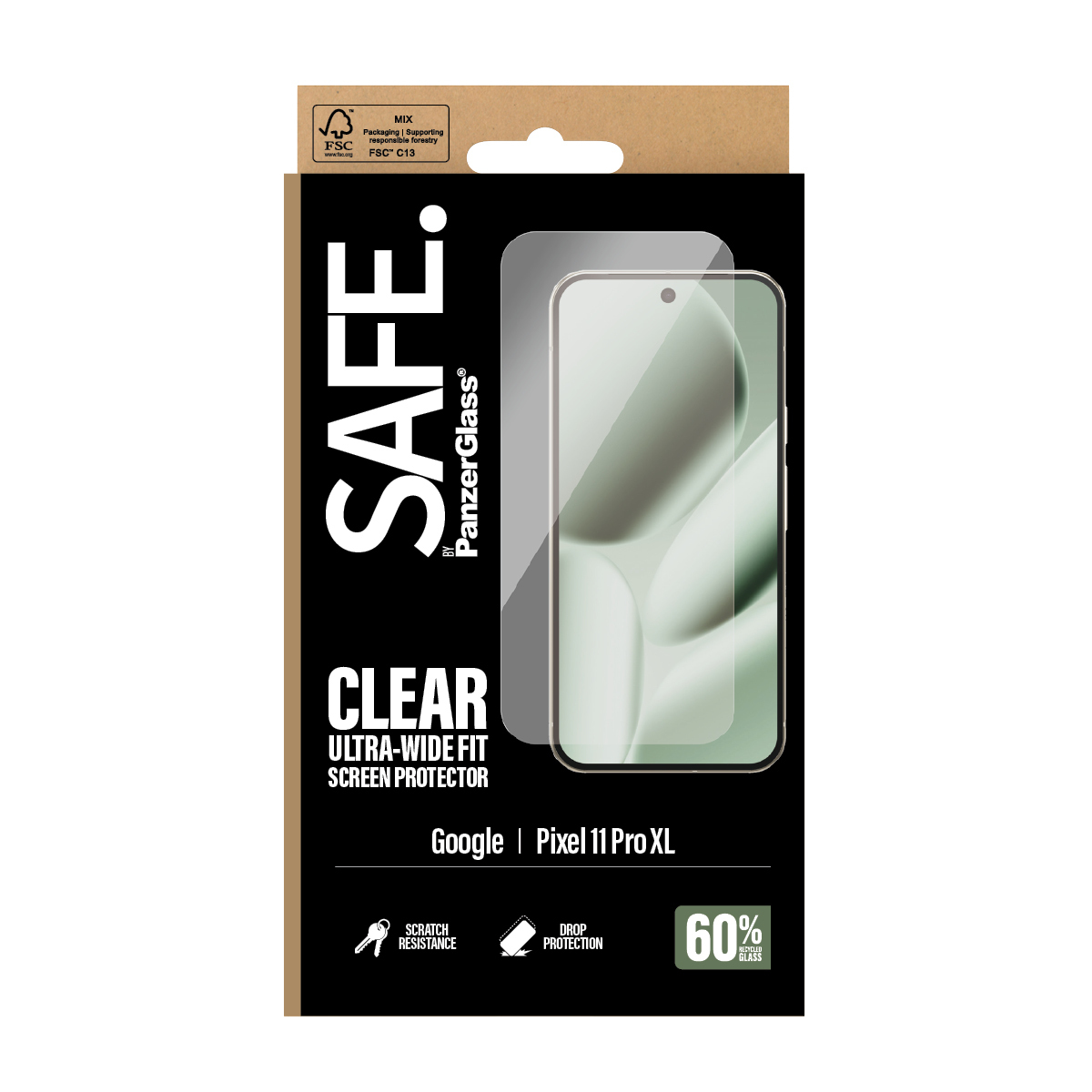 PanzerGlass SAFE. by � Screen Protector Google Pixel 11 Pro XL | Ultra-Wide Fit Pellicola proteggischermo trasparente 1 pz