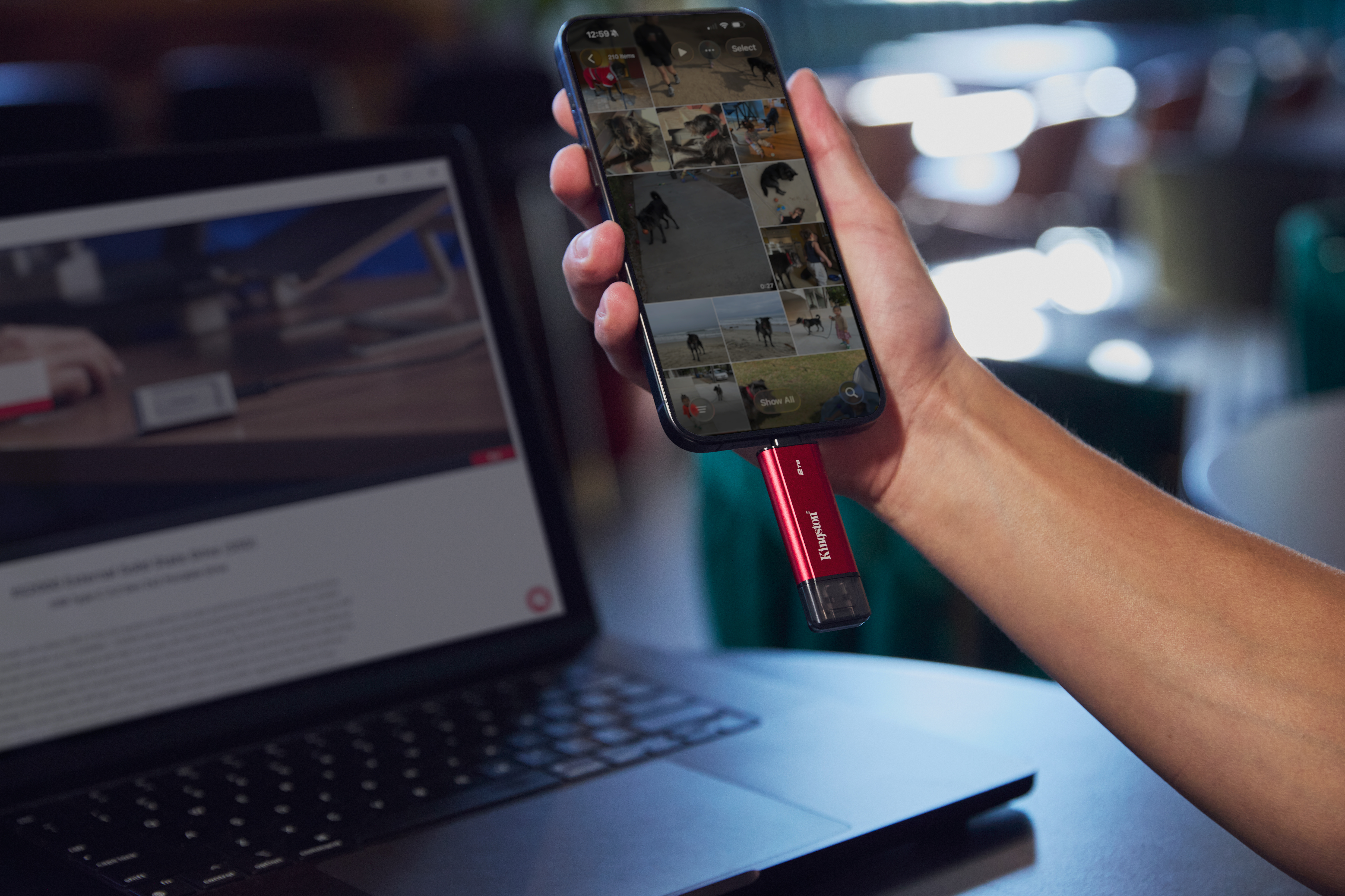 Kingston Technology 2TB Dual USB-A/C Portable SSD, Up to 1050MB/s USB 3.2 Gen 2