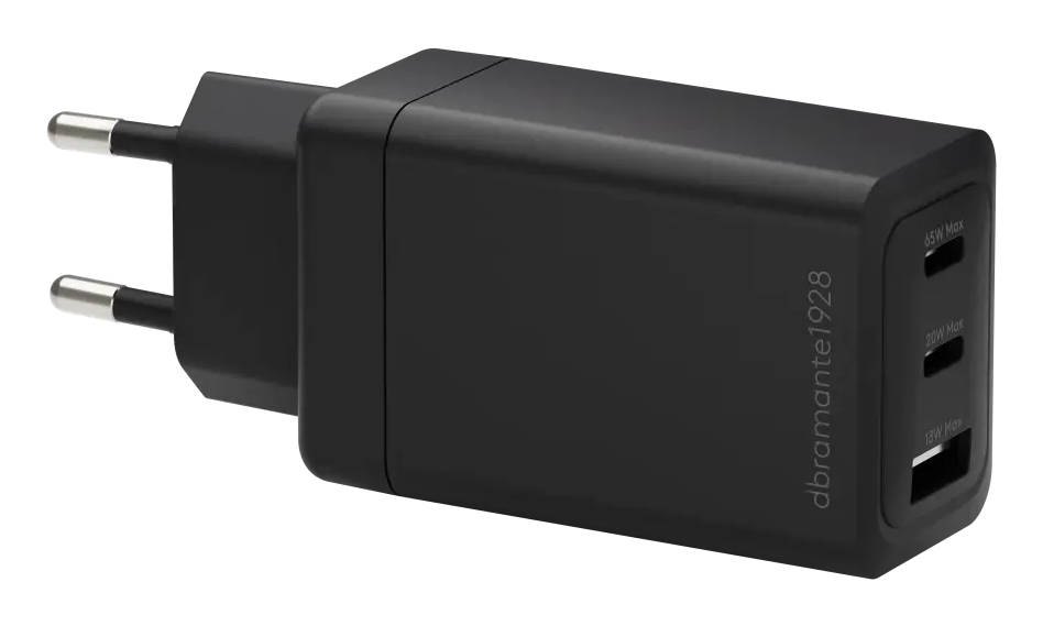 dbramante1928 CI65EUBL7229 Caricabatterie per dispositivi mobili Computer portatile, Smartphone, Tablet Nero AC Ricarica rapida Interno