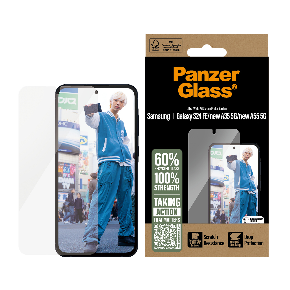 PanzerGlass Bildschirmschutz f�r Handy - ultrabreite Passform