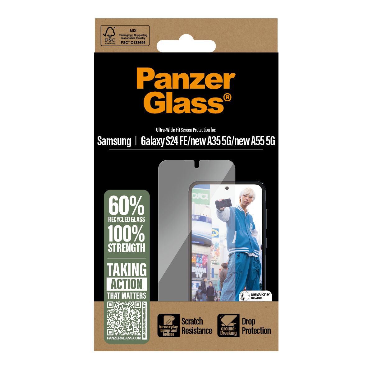 PanzerGlass Bildschirmschutz f�r Handy - ultrabreite Passform