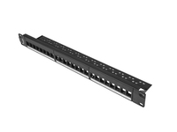 Lanberg keystone Patch Panel 19 24 port 1U black - 24-Port - Rack-Modul