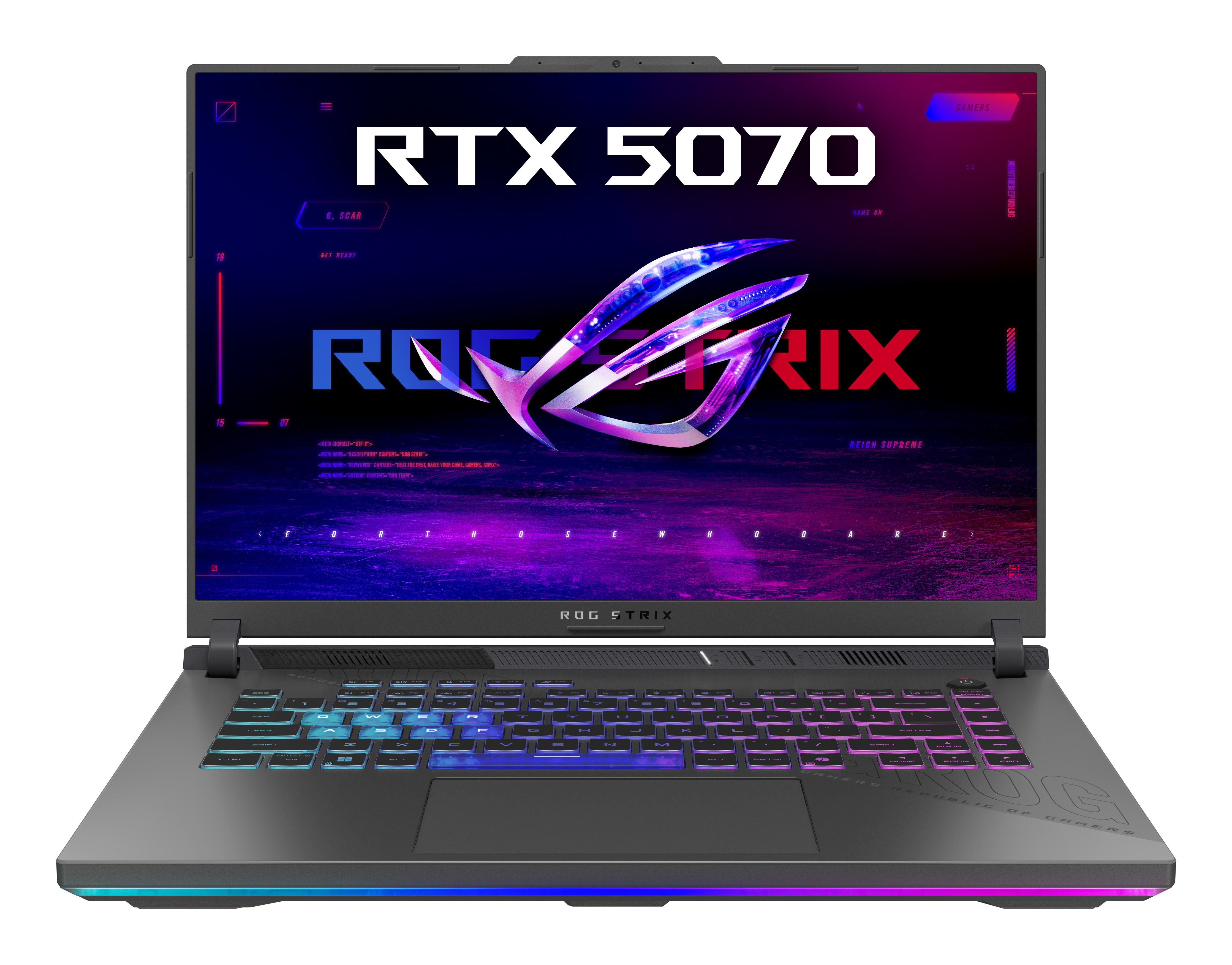 ASUS ROG Strix G16 G614FP-S5008W AMD Ryzen 9 9955HX Ordinateur portable 40,6 cm (16) WQXGA 32 Go DDR5-SDRAM 1 To SSD NVIDIA GeForce RTX 5070 Wi-Fi 6E (802.11ax) Windows 11 Home Allemand Noir, Gris