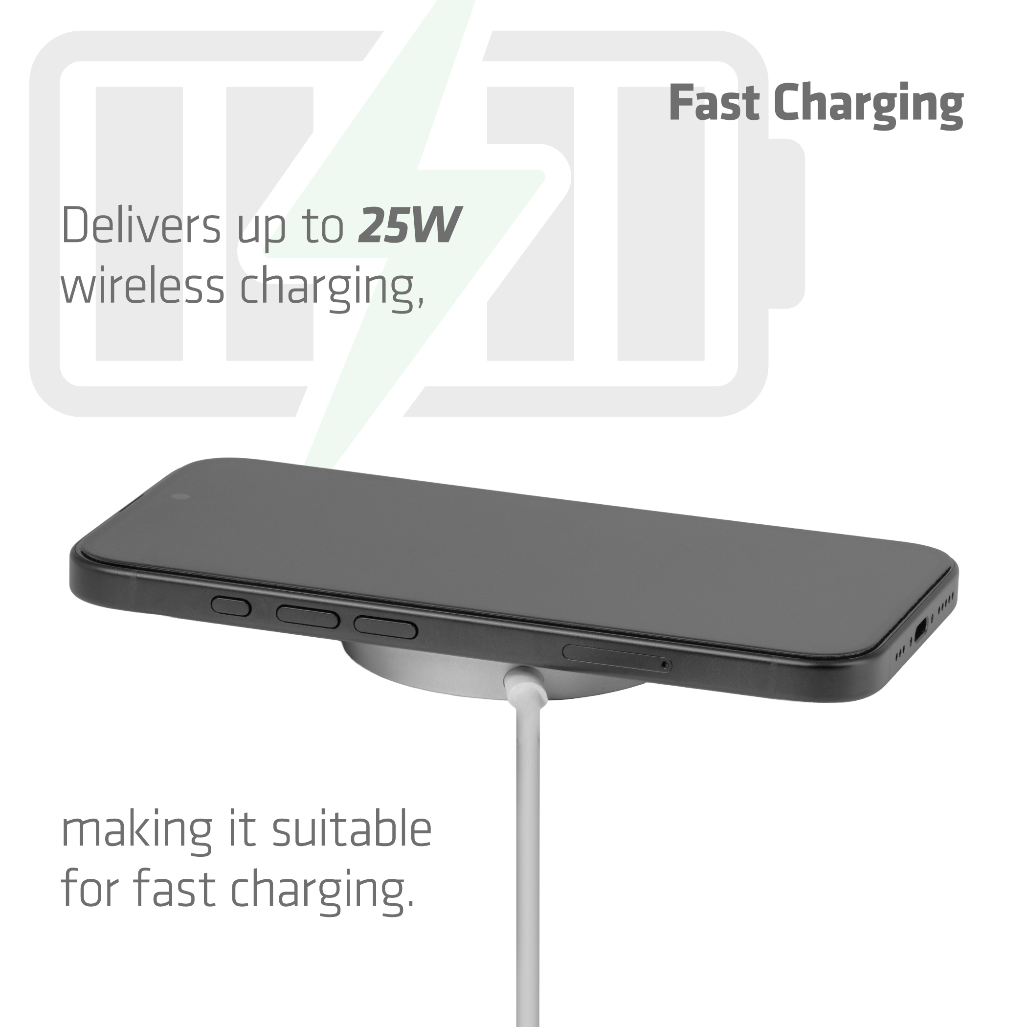 CLUB3D CAC-3026 Qi2 25W Wireless Charger White Qi 2.2 MagSafe Compatible Magnetic Pad