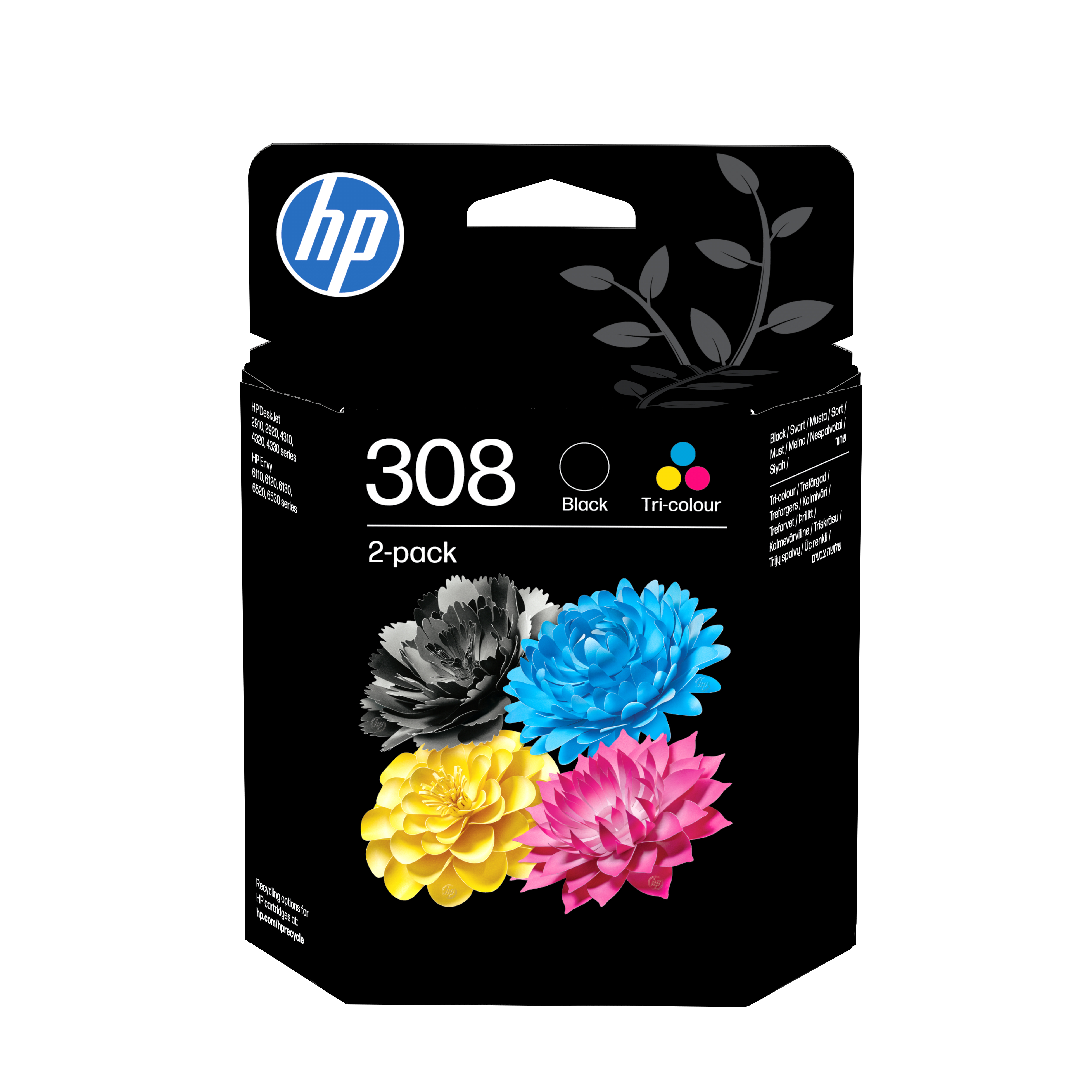 HP 308 - 2er-Pack - Schwarz, Cyan, Magenta, Gelb