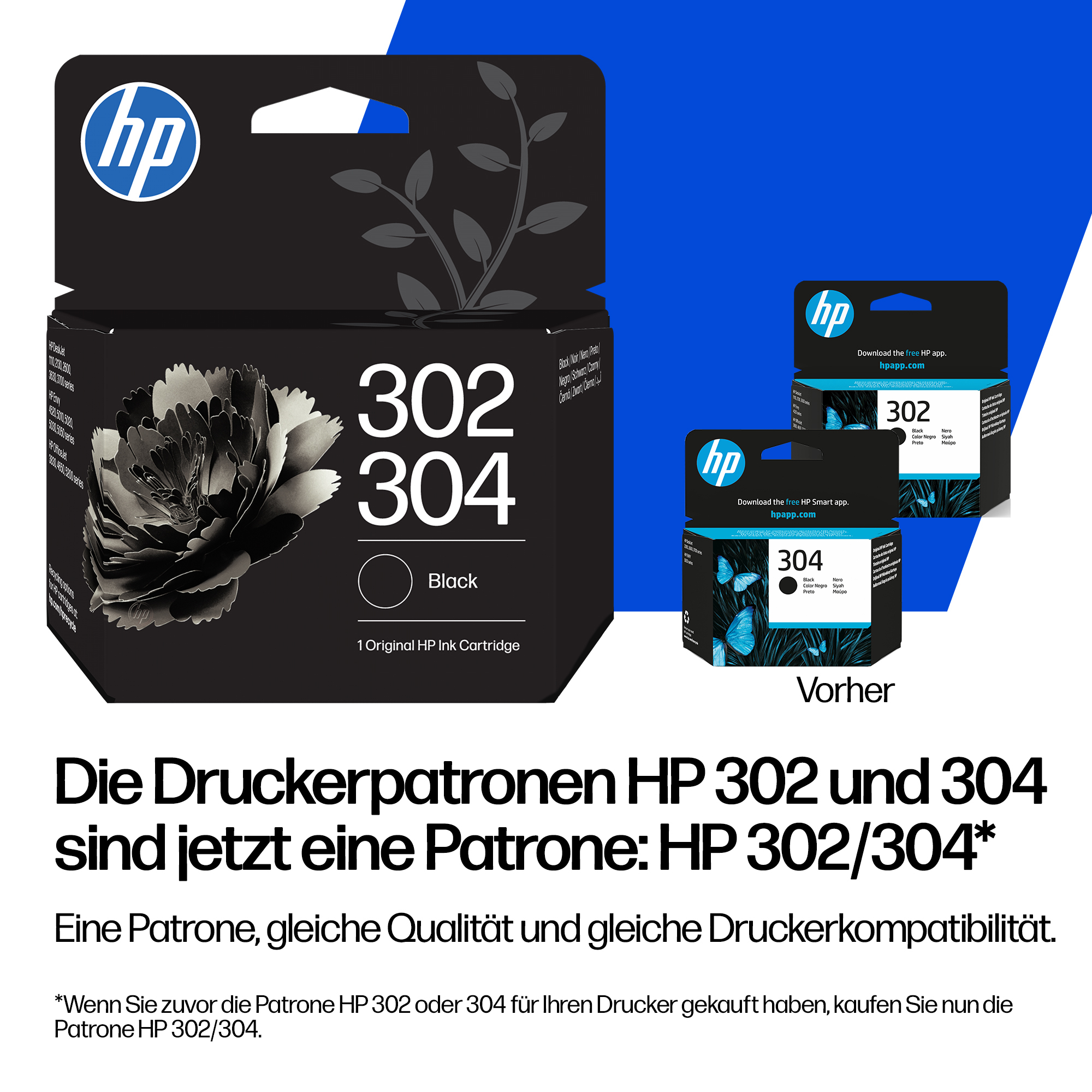 HP 302/304 - 2 ml - pigmentiertes Schwarz - original