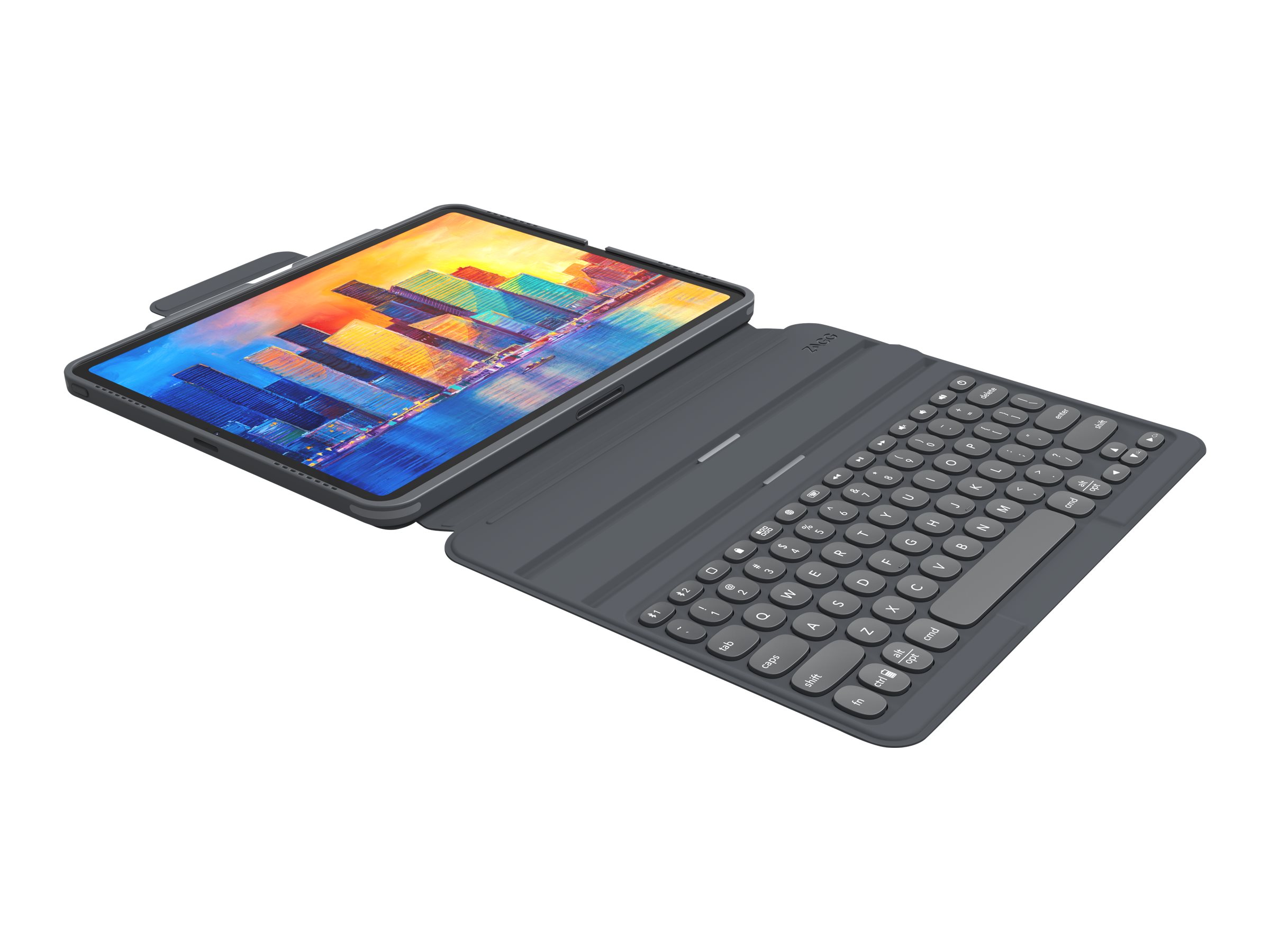 ZAGG Pro Keys - Tastatur und Folioh�lle - hintergrundbeleuchtet - Bluetooth - Deutsch - Schwarz/Grau Tastatur, Schwarz/Grau Geh�use - f�r Apple 11-inch iPad Pro (1. Generation, 2. Generation, 3. Generation)
