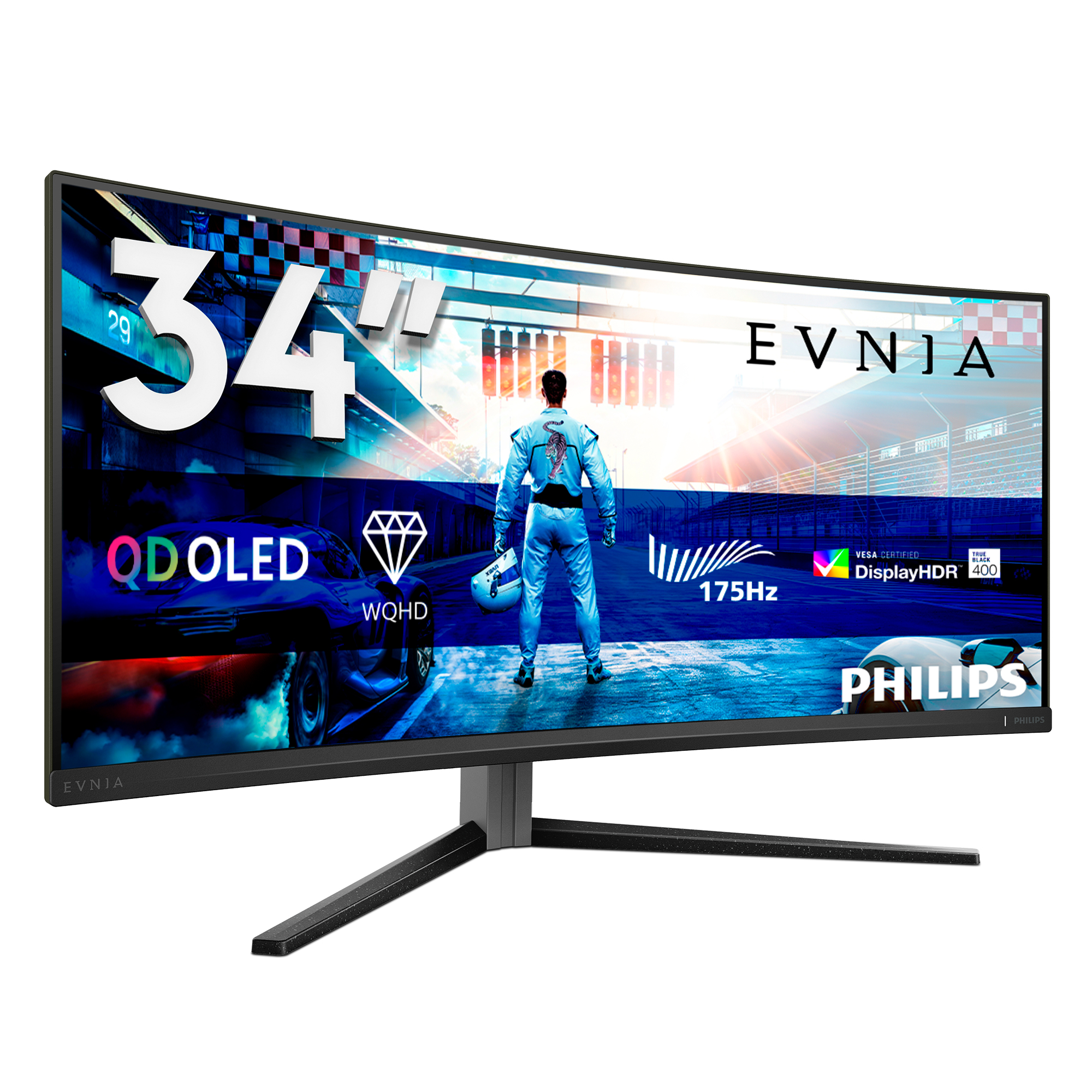 Philips Evnia 6000 34M2C6500/00 computer monitor 86.4 cm (34) 3440 x 1440 pixels Wide Quad HD QD-OLED Grey