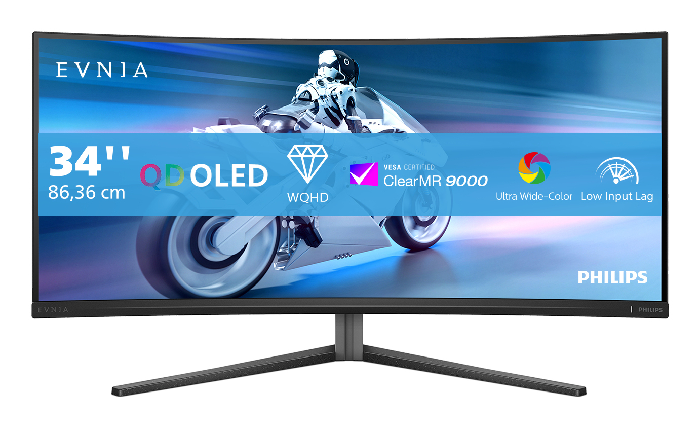 Philips Evnia 34M2C6500/00 �cran plat de PC 86,4 cm (34) 3440 x 1440 pixels Wide Quad HD QD-OLED Gris