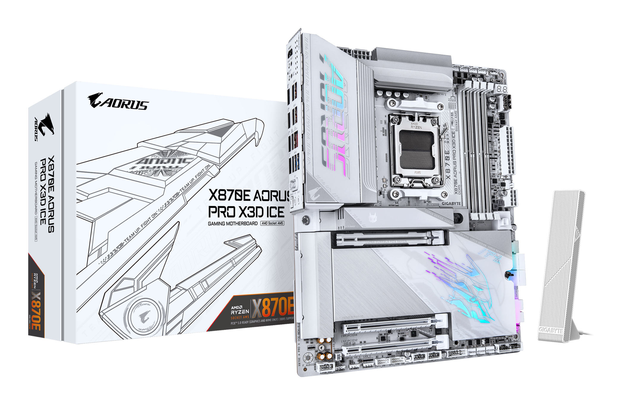Gigabyte X870E AORUS PRO X3D ICE WIFI7 ATX Mainboard Sockel AM5 HDMI - Mainboard - AMD Sockel AM5 (Ryzen Zen4)