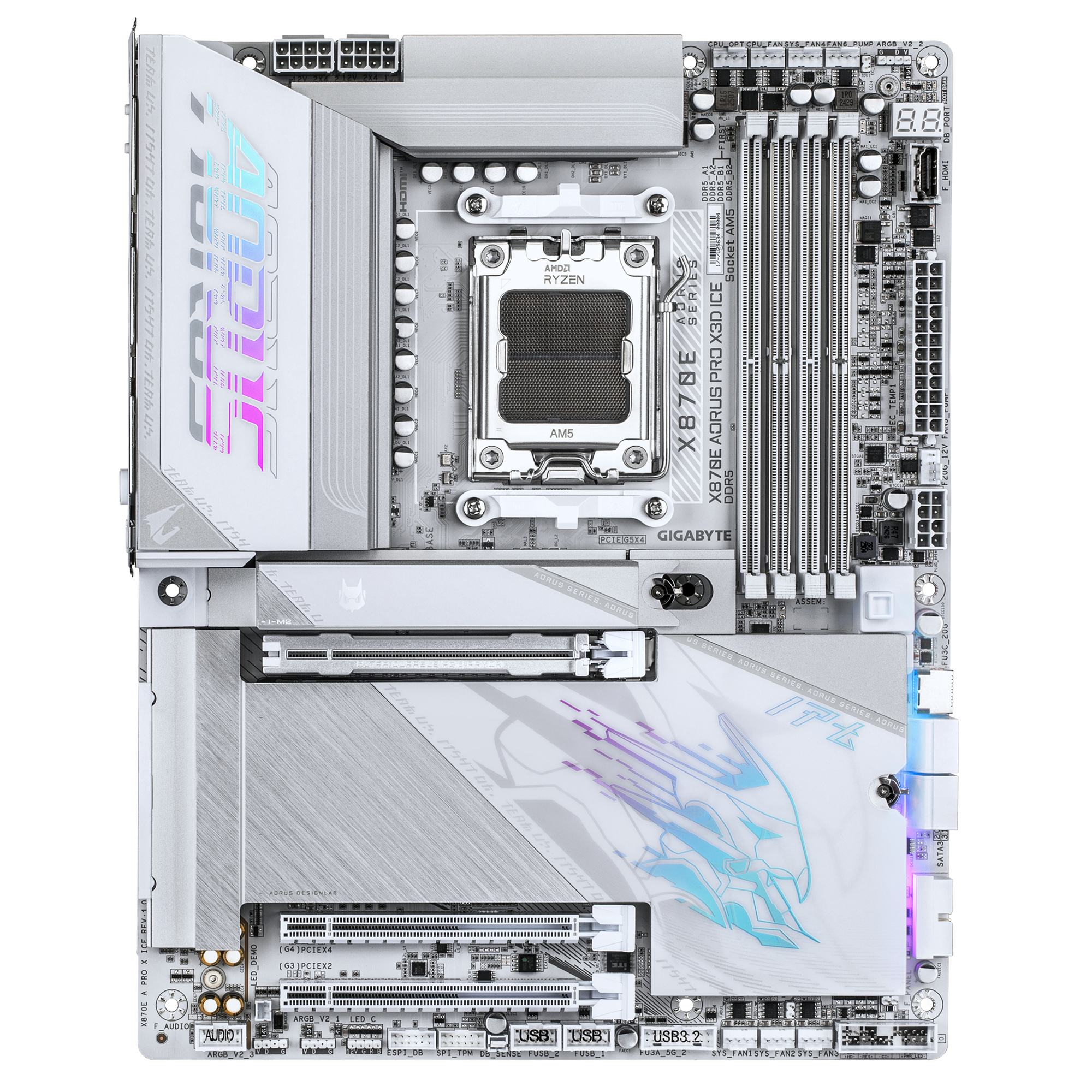Gigabyte X870E AORUS PRO X3D ICE WIFI7 ATX Mainboard Sockel AM5 HDMI - Mainboard - AMD Sockel AM5 (Ryzen Zen4)
