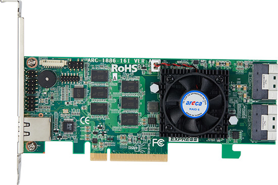 Areca ARC-1886-16I controlado RAID PCI Express x8 4.0 12 Gbit/s
