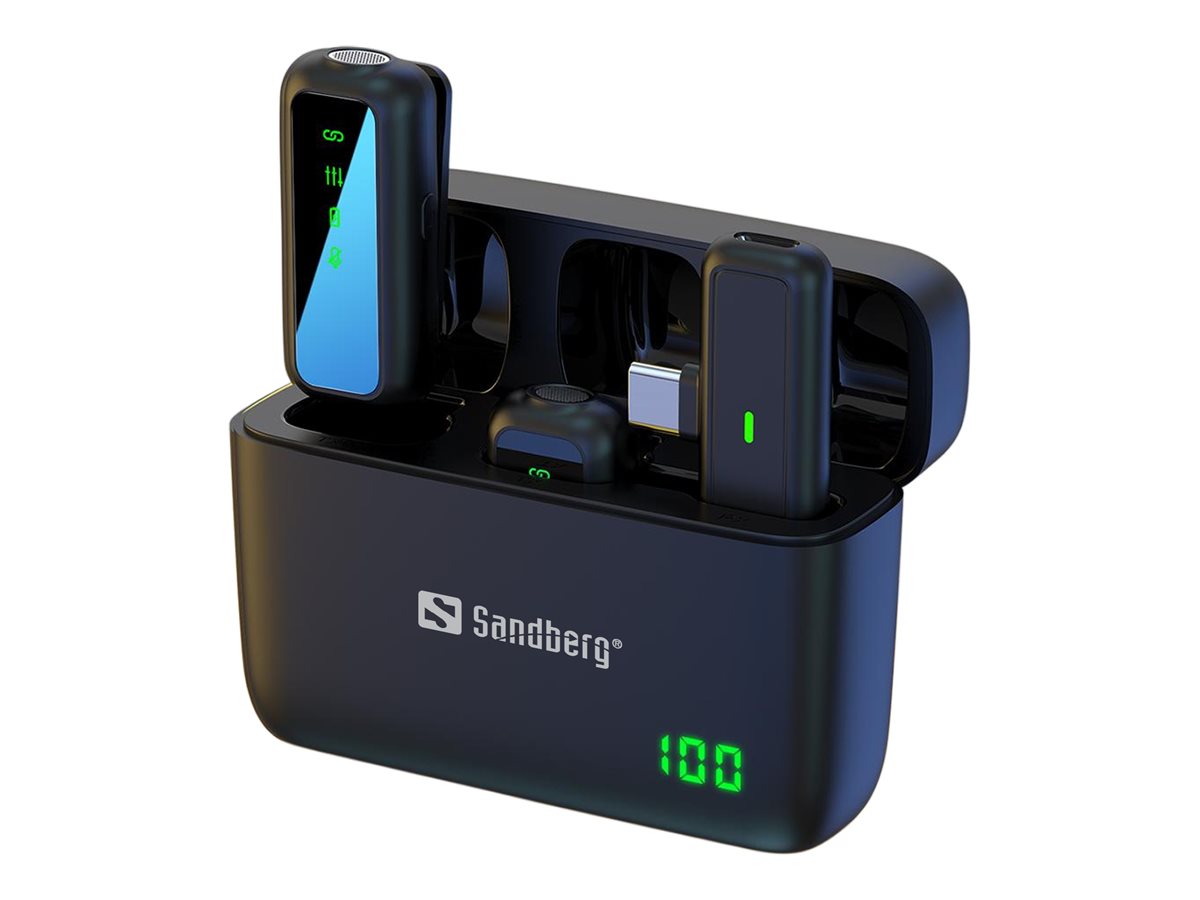 SANDBERG Streamer USB-C Wireless Mic x2 - Mikrofon - 20 KHz