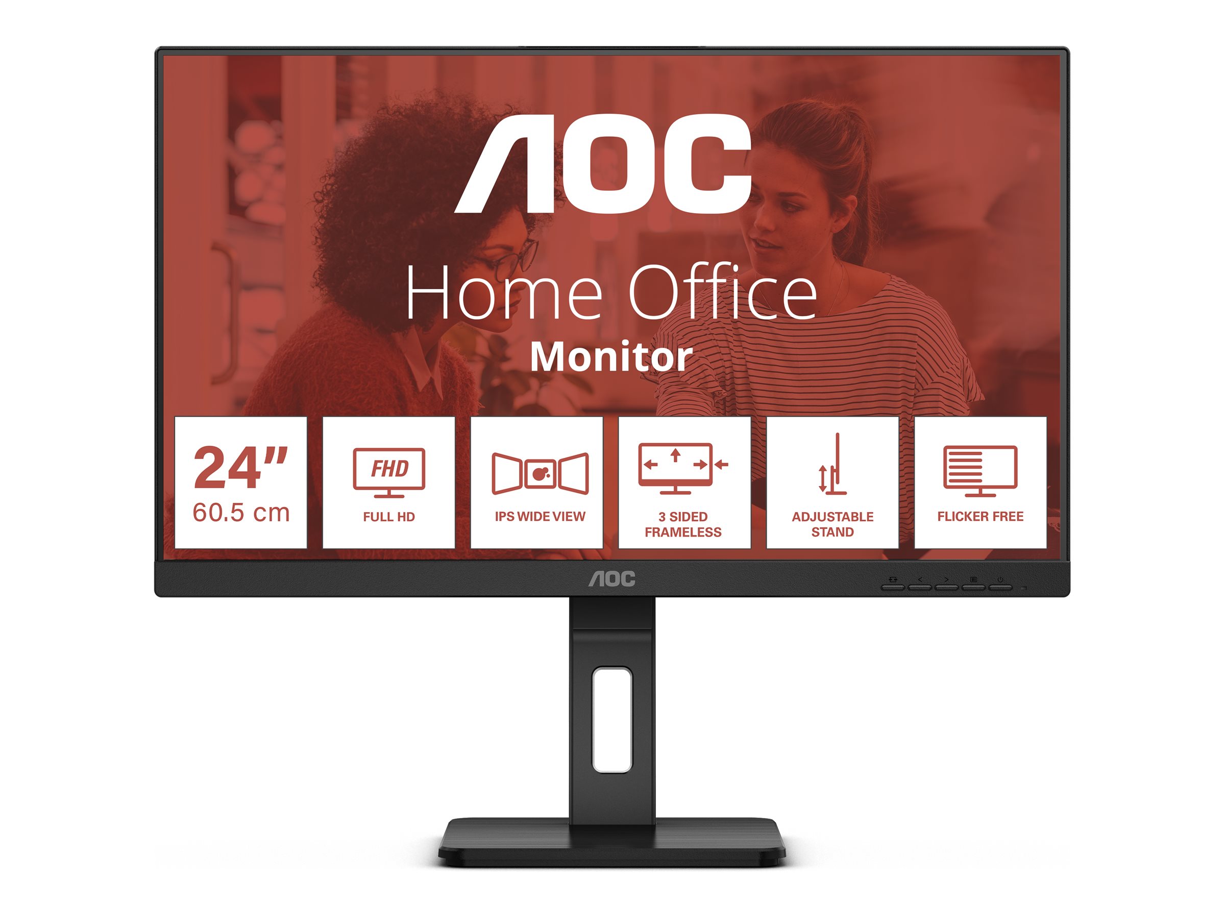 AOC E3 24E3QAF computer monitor 60.5 cm (23.8) 1920 x 1080 pixels Full HD LCD Black