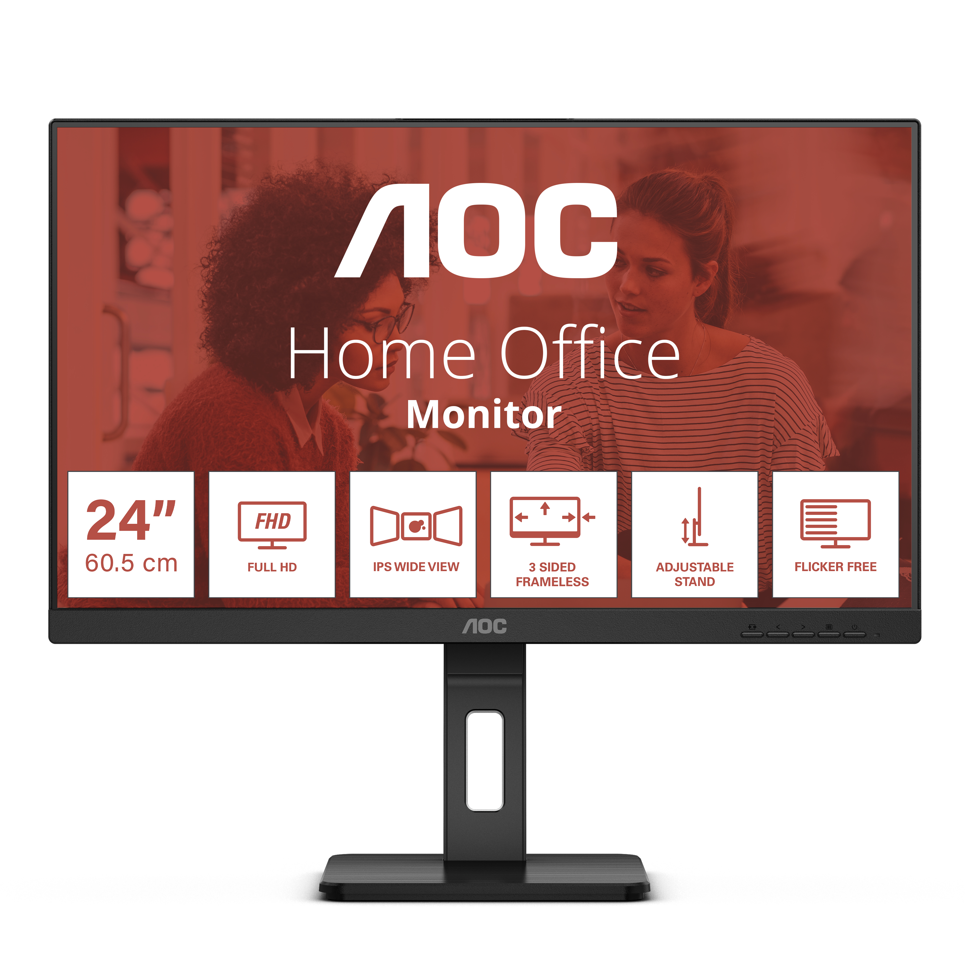 AOC E3 24E3QAF computer monitor 60.5 cm (23.8) 1920 x 1080 pixels Full HD LCD Black