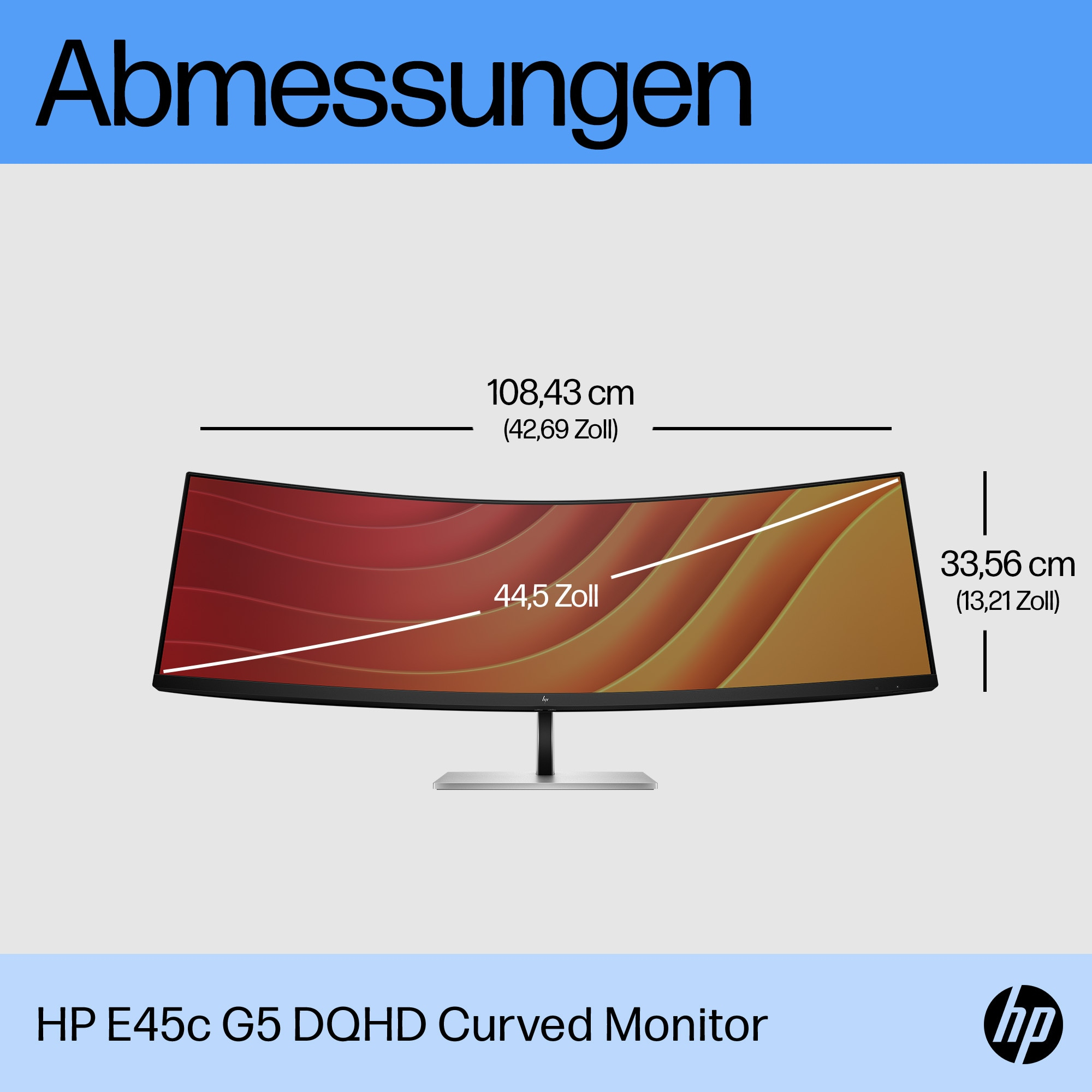 HP E45c G5 - E-Series - LED-Monitor - gebogen - 114.3 cm (45)