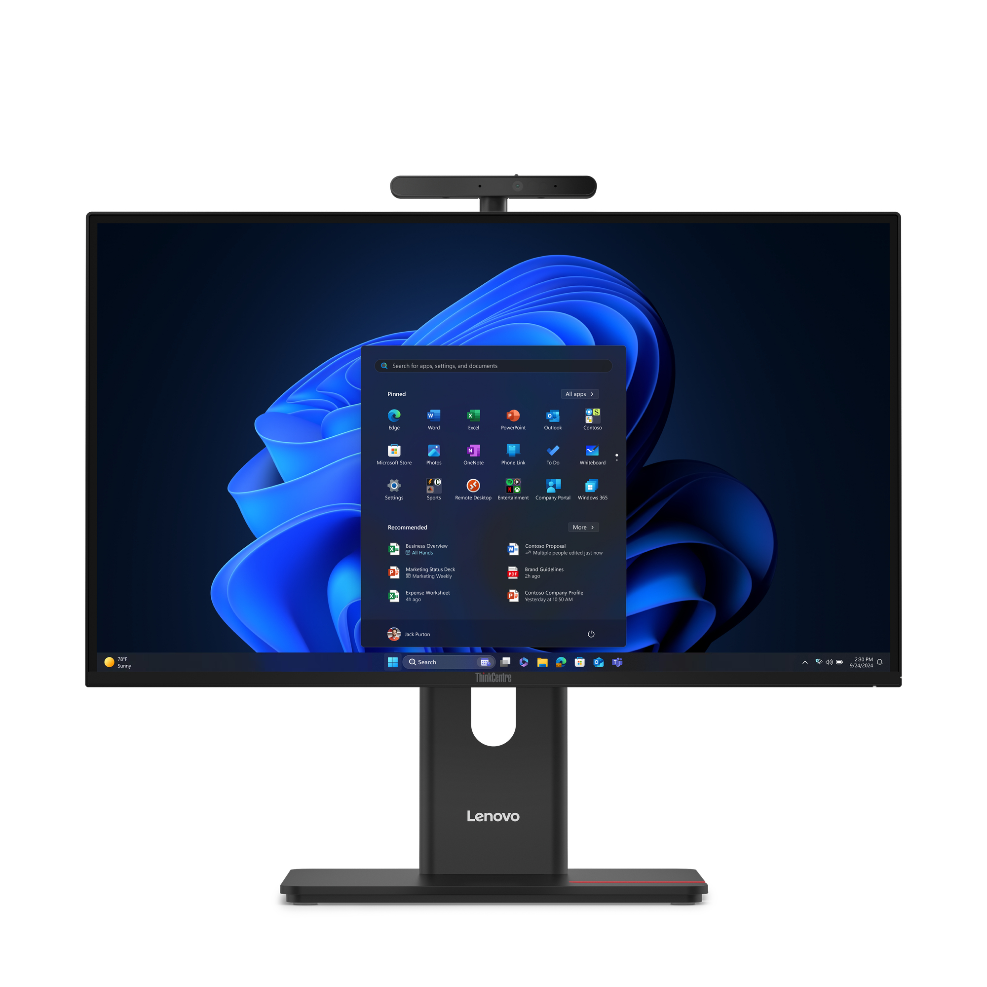 Lenovo ThinkCentre M90a Gen 6 Intel Core Ultra 7 265 60,5 cm (23.8) 1920 x 1080 Pixeles PC todo en uno 16 GB DDR5-SDRAM 512 GB SSD Windows 11 Pro Wi-Fi 6E (802.11ax) Negro