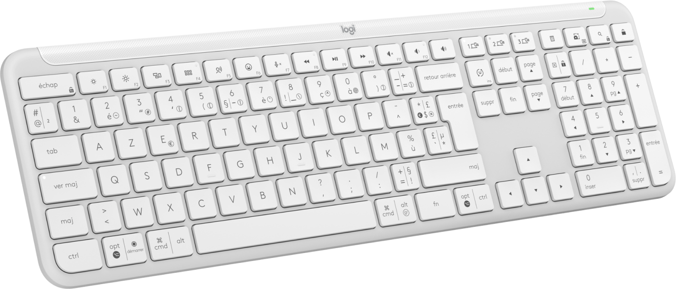 Logitech K950 Signature Slim keyboard Office RF Wireless + Bluetooth AZERTY French White