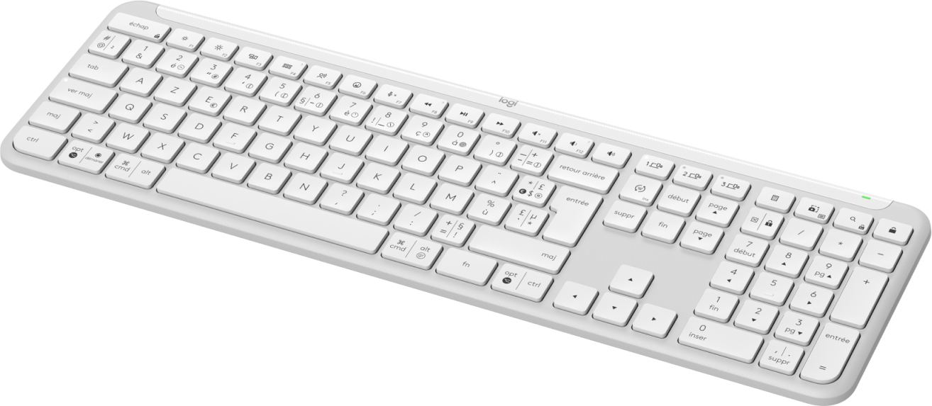 Logitech K950 Signature Slim keyboard Office RF Wireless + Bluetooth AZERTY French White