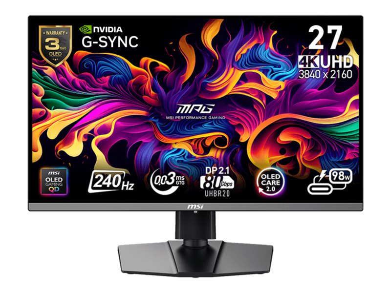 MSI MPG 272URXDE QD-OLED Monitor PC 67,3 cm (26.5) 3840 x 2160 Pixel 4K Ultra HD Nero