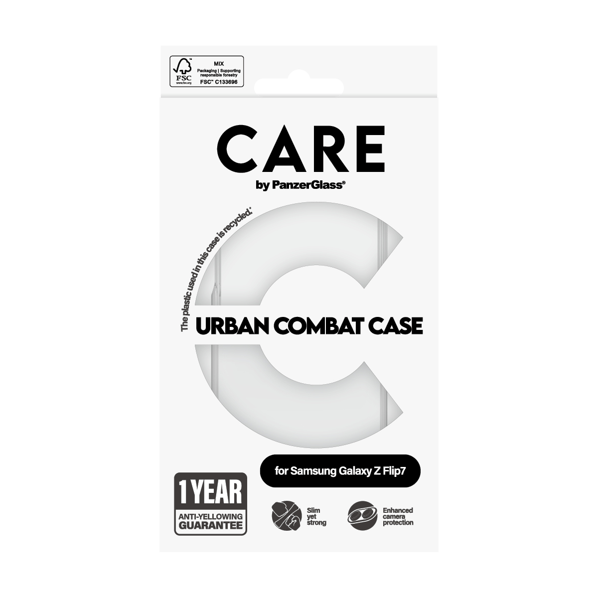 PanzerGlass CARE by � Flagship Case Transparent Urban Combat w. Clear Frame Samsung Galaxy Z Flip7 coque de protection pour t�l�phones portables Housse