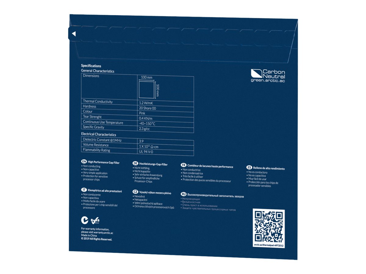 ARCTIC TP-1 (APT2012) Basic Thermal Pad 100x100 mm, 1.5 mm