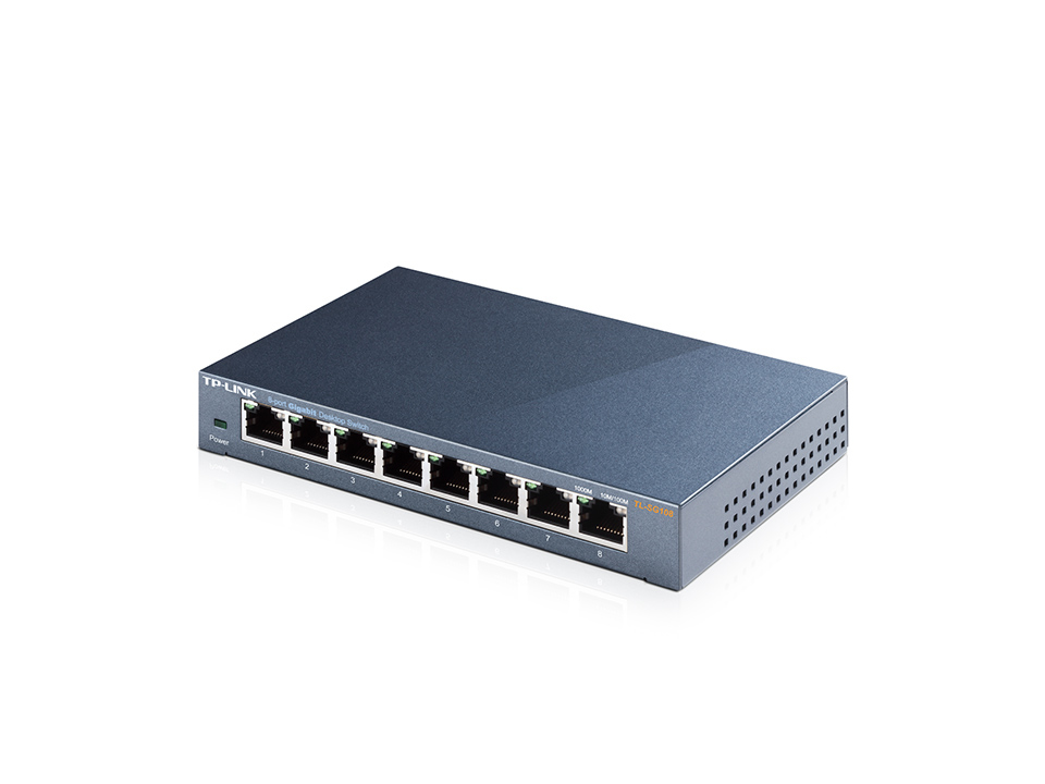 TP-Link TL-SG108 V3.0 Non gestito Gigabit Ethernet (10/100/1000) Nero