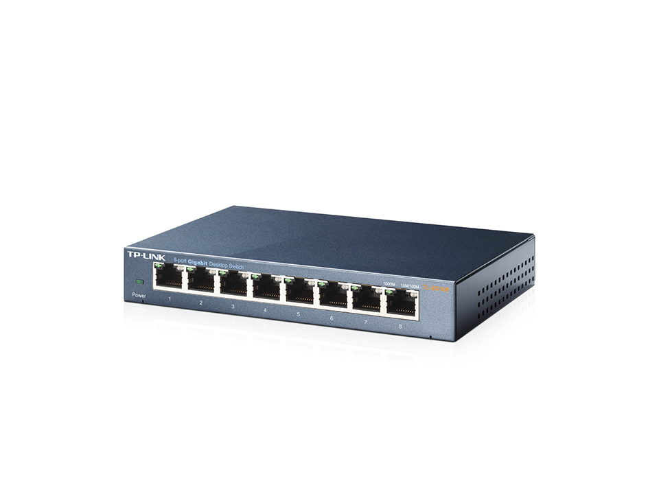 TP-Link TL-SG108 V3.0 Non gestito Gigabit Ethernet (10/100/1000) Nero