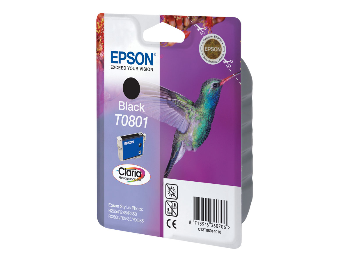 Epson Hummingbird Singlepack Black T0801 Claria Photographic Ink