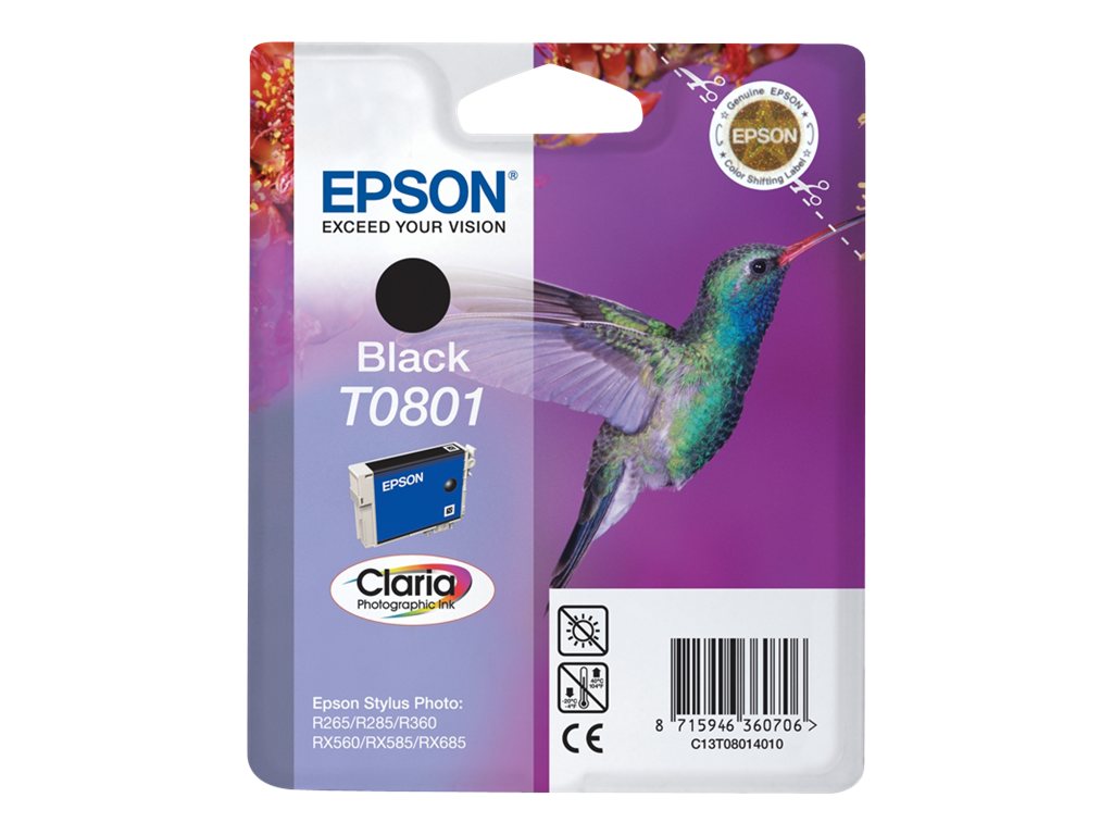 Epson Hummingbird Singlepack Black T0801 Claria Photographic Ink