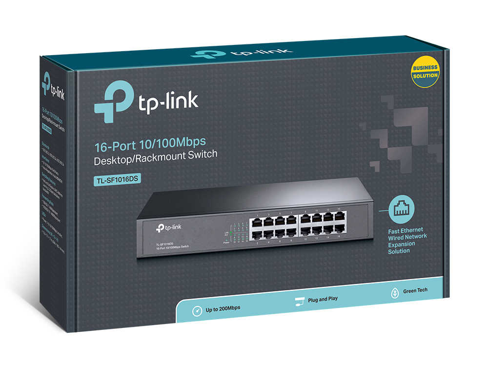 TP-Link TL-SF1016DS commutateur rseau Non-gr Fast Ethernet (10/100) 1U