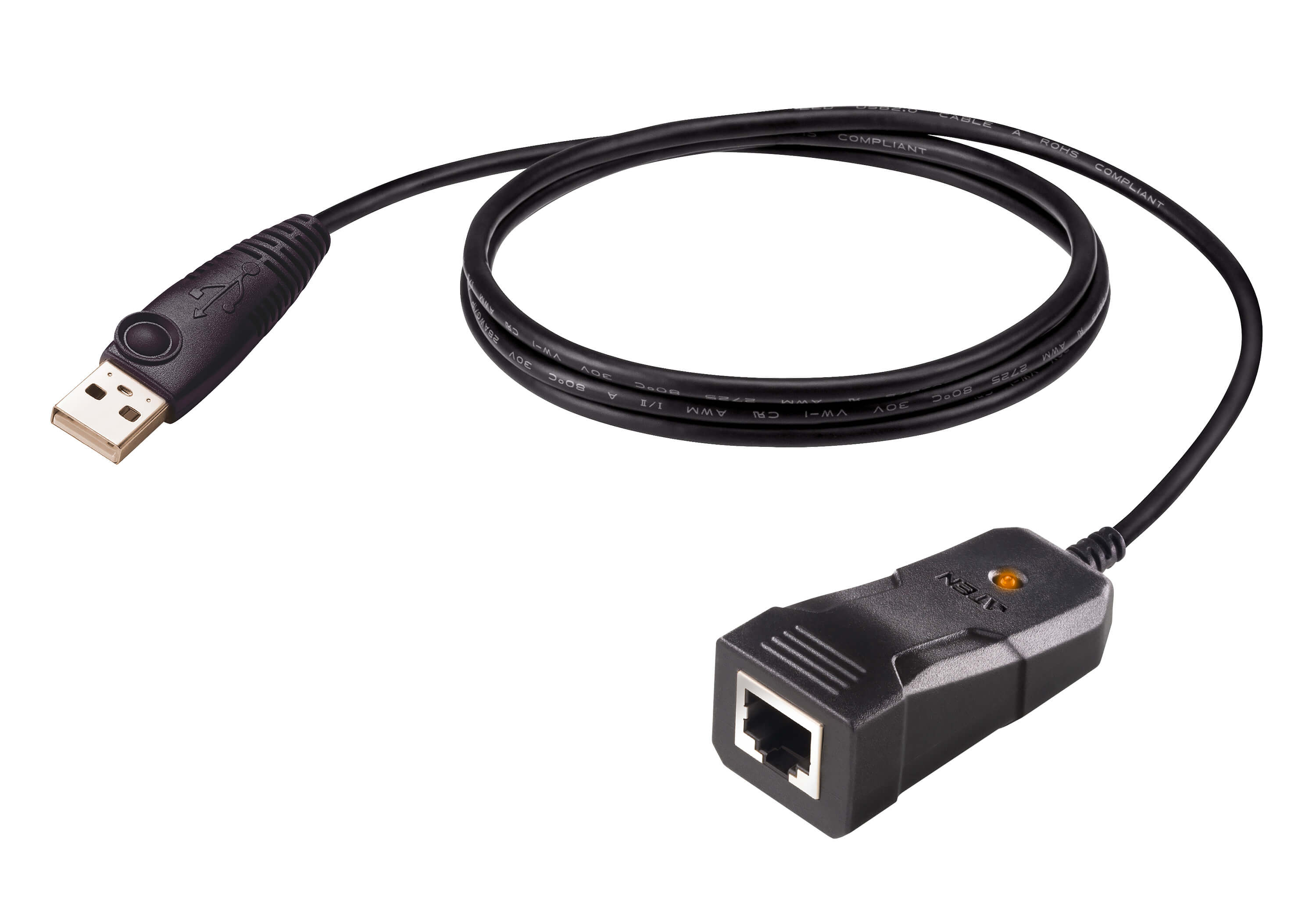 ATEN UC232BF c�ble S�rie Noir 1,2 m USB Type-A RJ-45