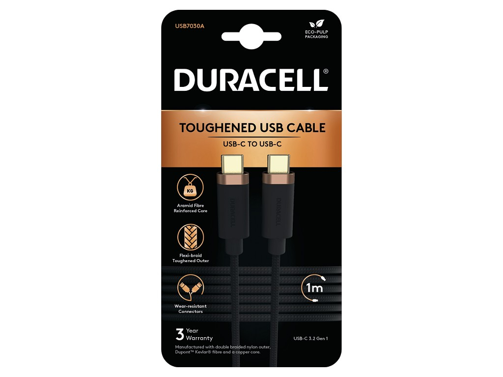 Duracell USB7030A USB cable USB C Black